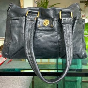 Marc by Marc Jacobs Totally Turnlock Black Leather Diaper Bag